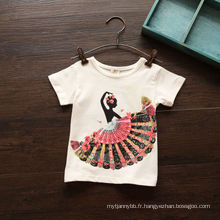 Vêtements pour enfants belle impression T-shirt pour les filles
